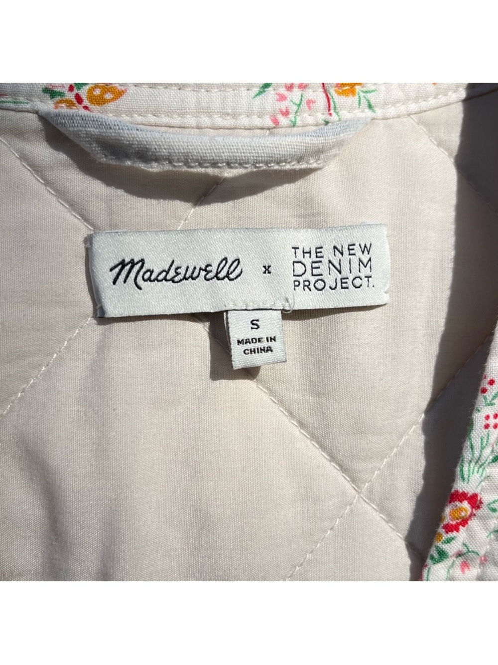 2019 Madewell x The New Denim Project Cotton Patchwork Quilted Jacket S Fall - Picture 4 of 16